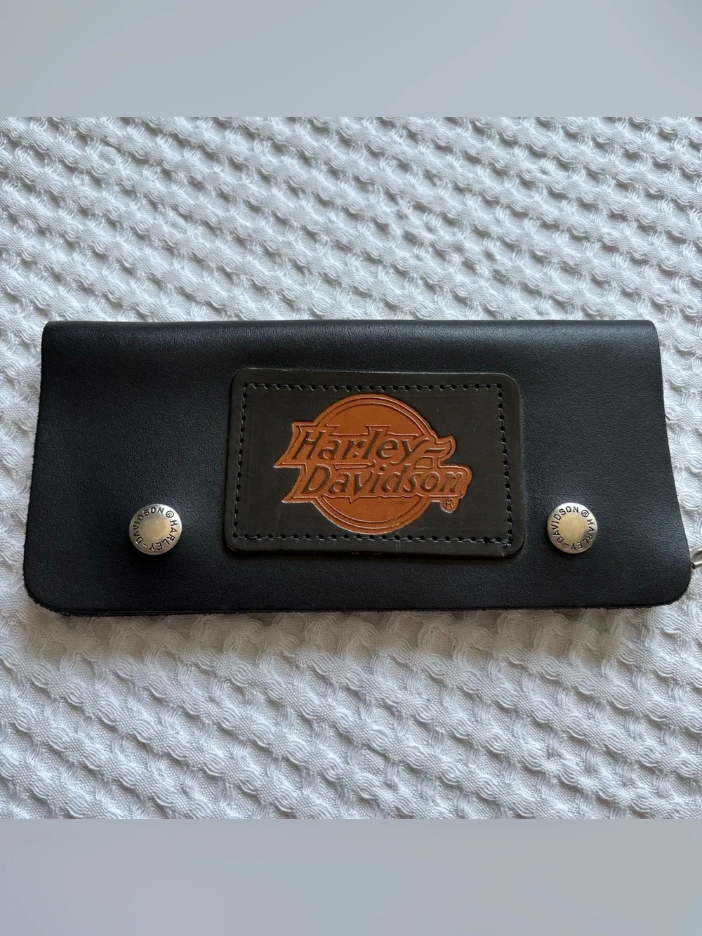 Harley Davidson Black Leather Biker Chain Wallet